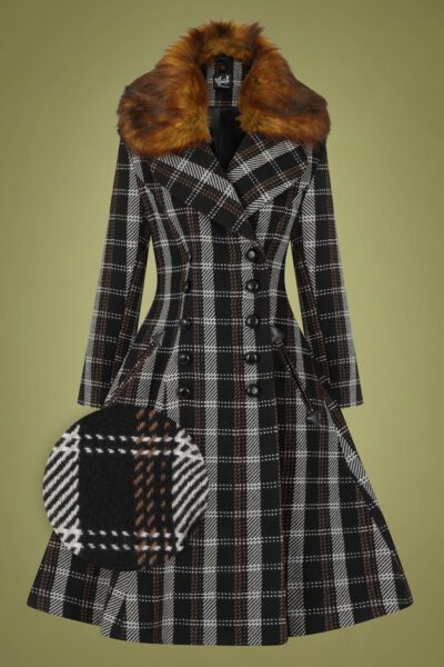 50s Brooklyn Check Coat in Black and Brown Vintage jassen.nl 50s Erin Herringbone Coat in Green Vintage jassen.nl