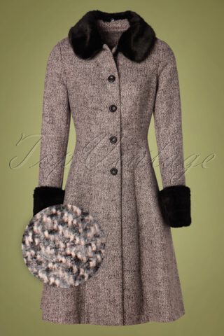 Vintage Jassen Vintage jassen.nl 50s Erin Herringbone Coat in Green Vintage jassen.nl